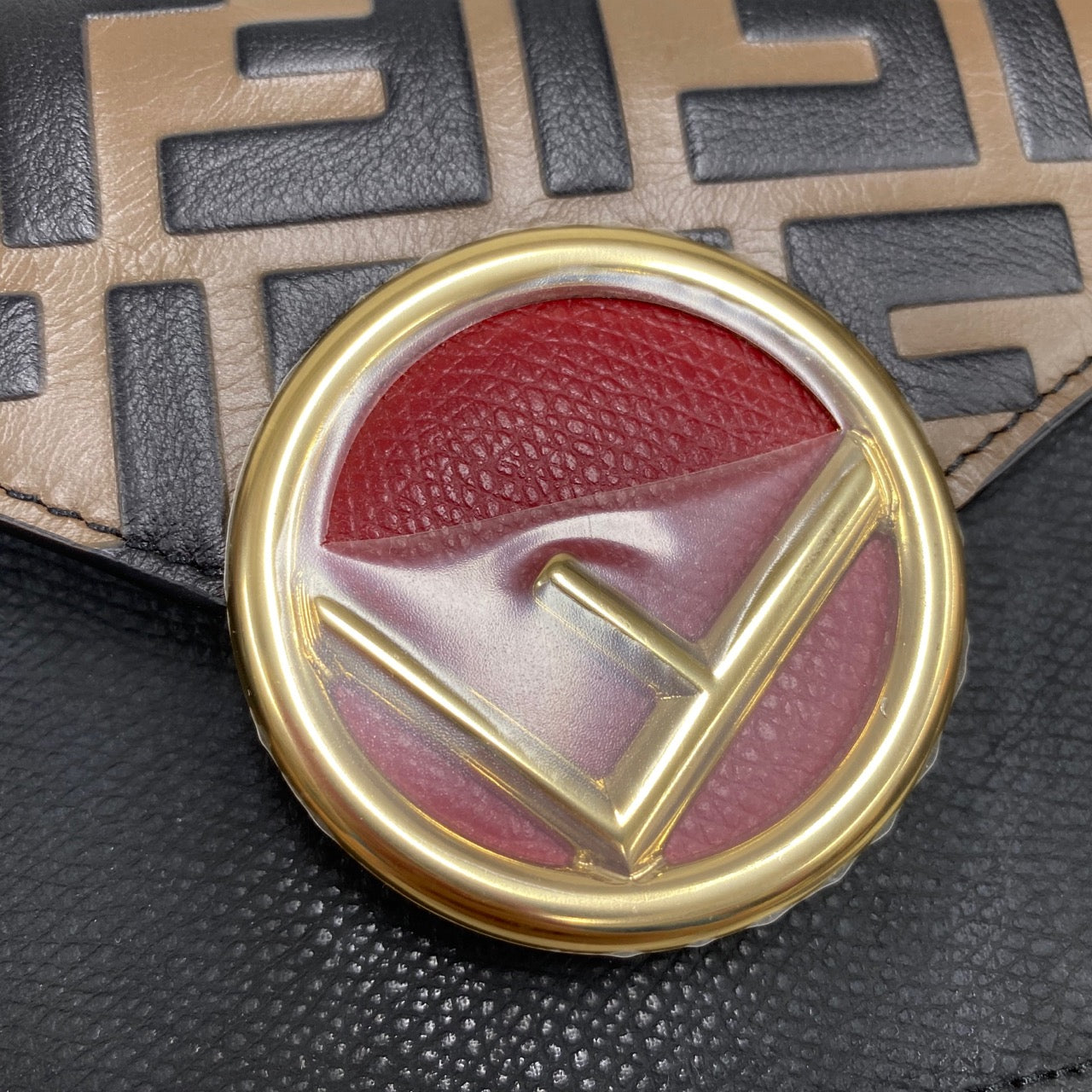 Fendi - Other - Grained leather and coated canvas - Black, Brown, Red with Gold-Tone Hardware - (mini)