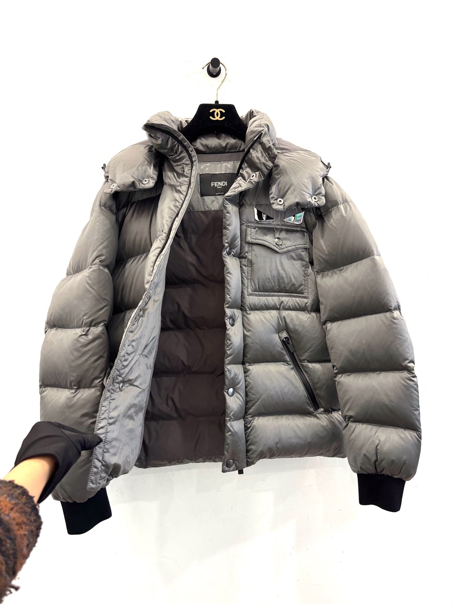 Fendi - Owl Eye Down Jacket - Polyamide with goose down filling - Grey - (48)