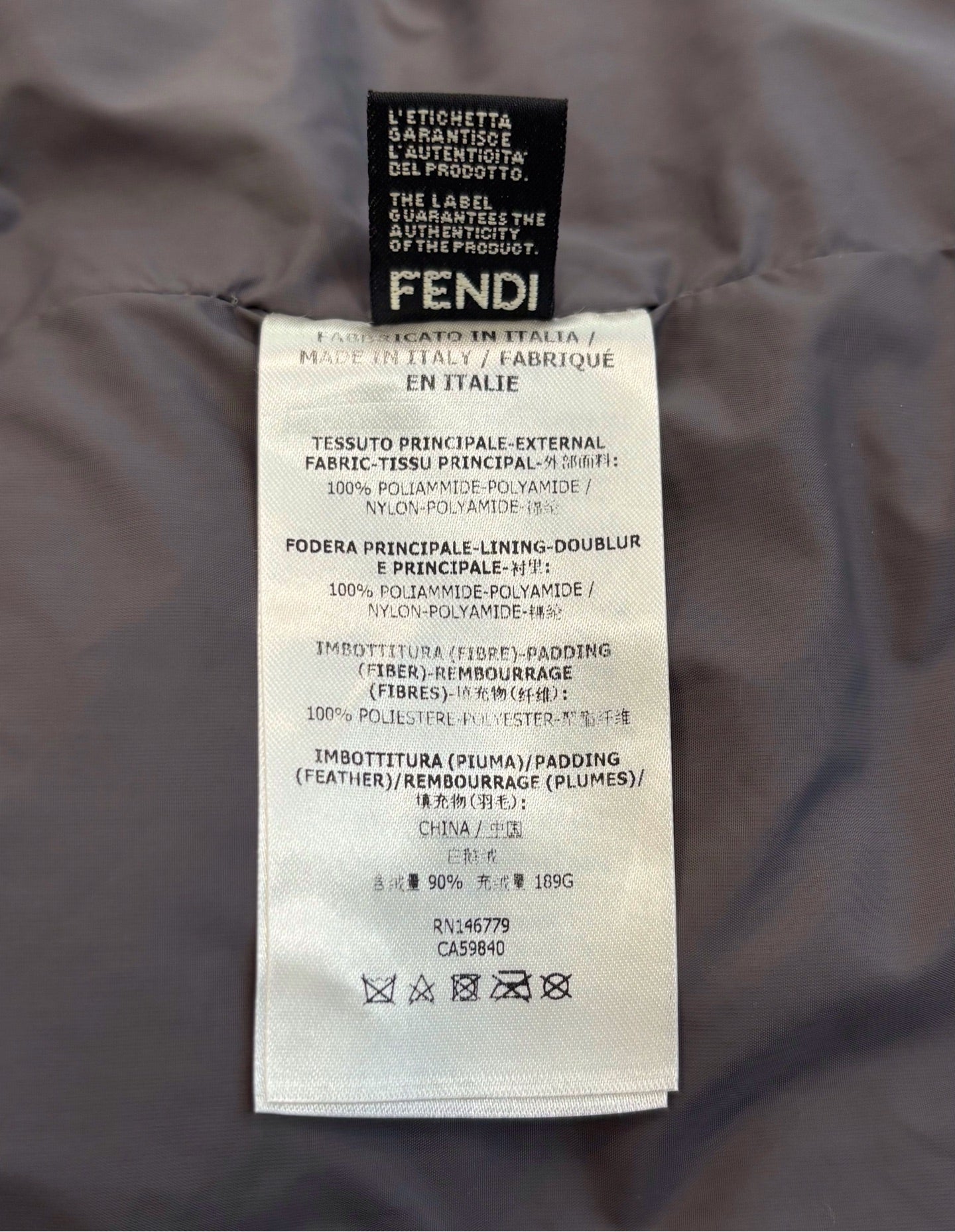 Fendi - Owl Eye Down Jacket - Polyamide with goose down filling - Grey - (48)