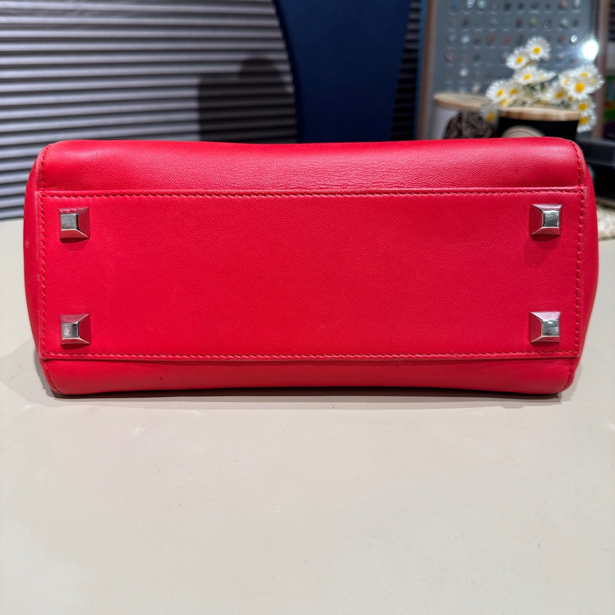 Fendi - Peekaboo Block Studs - Leather - Red - (small)