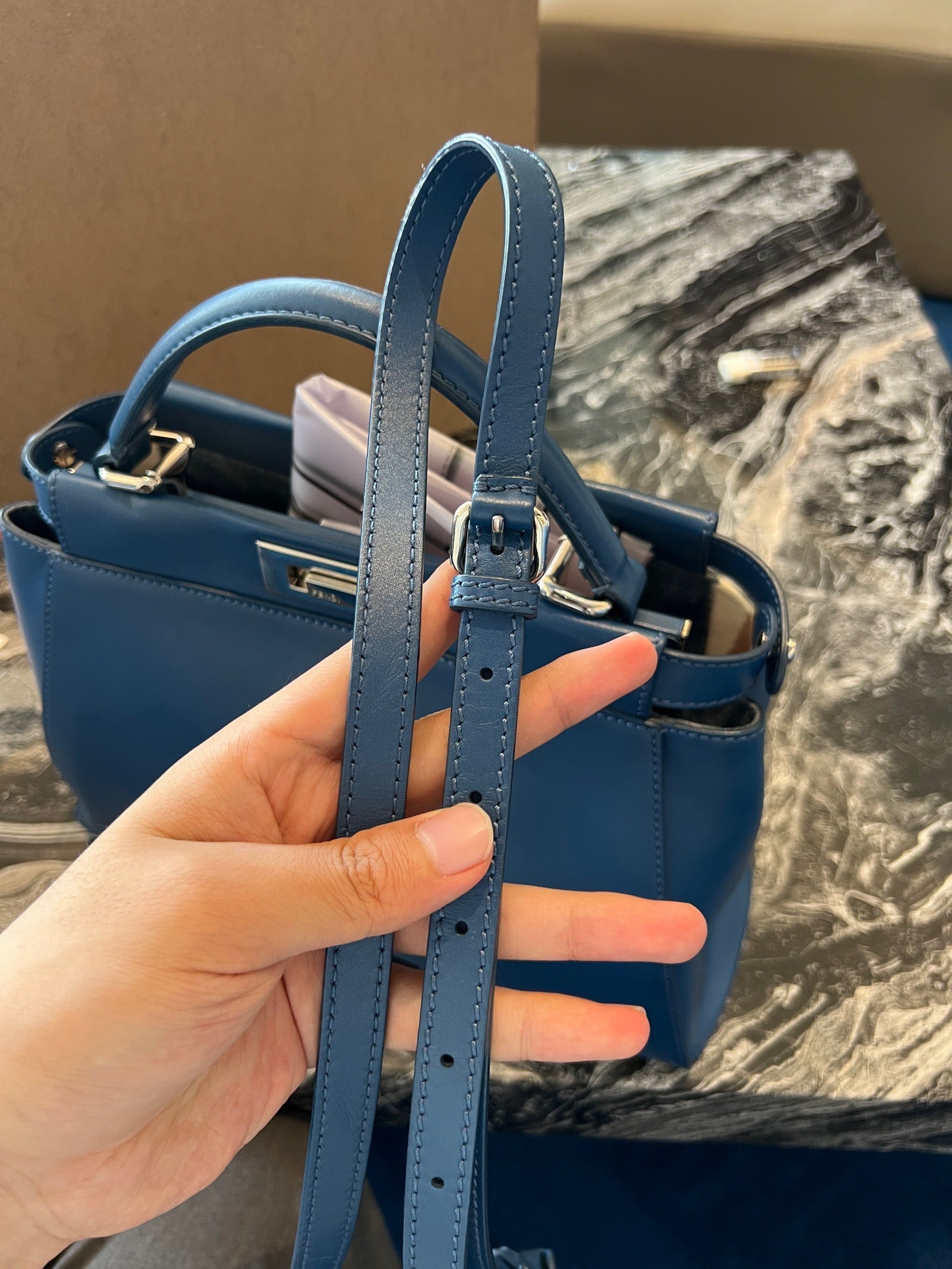 Fendi - Peekaboo - Calfskin - Blue - (medium)