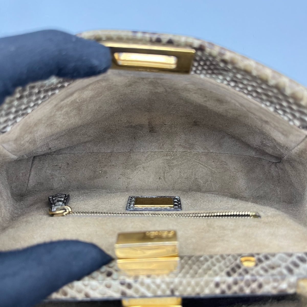 Fendi - Peekaboo - Exotic leathers - Python - Beige - (small)