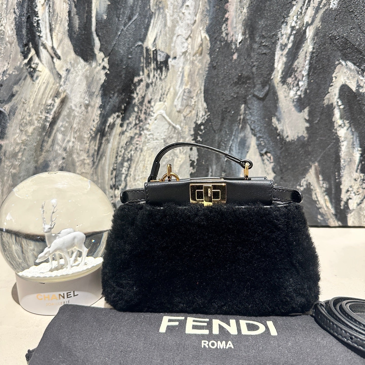 Fendi - Peekaboo - Fur - Black - (mini)
