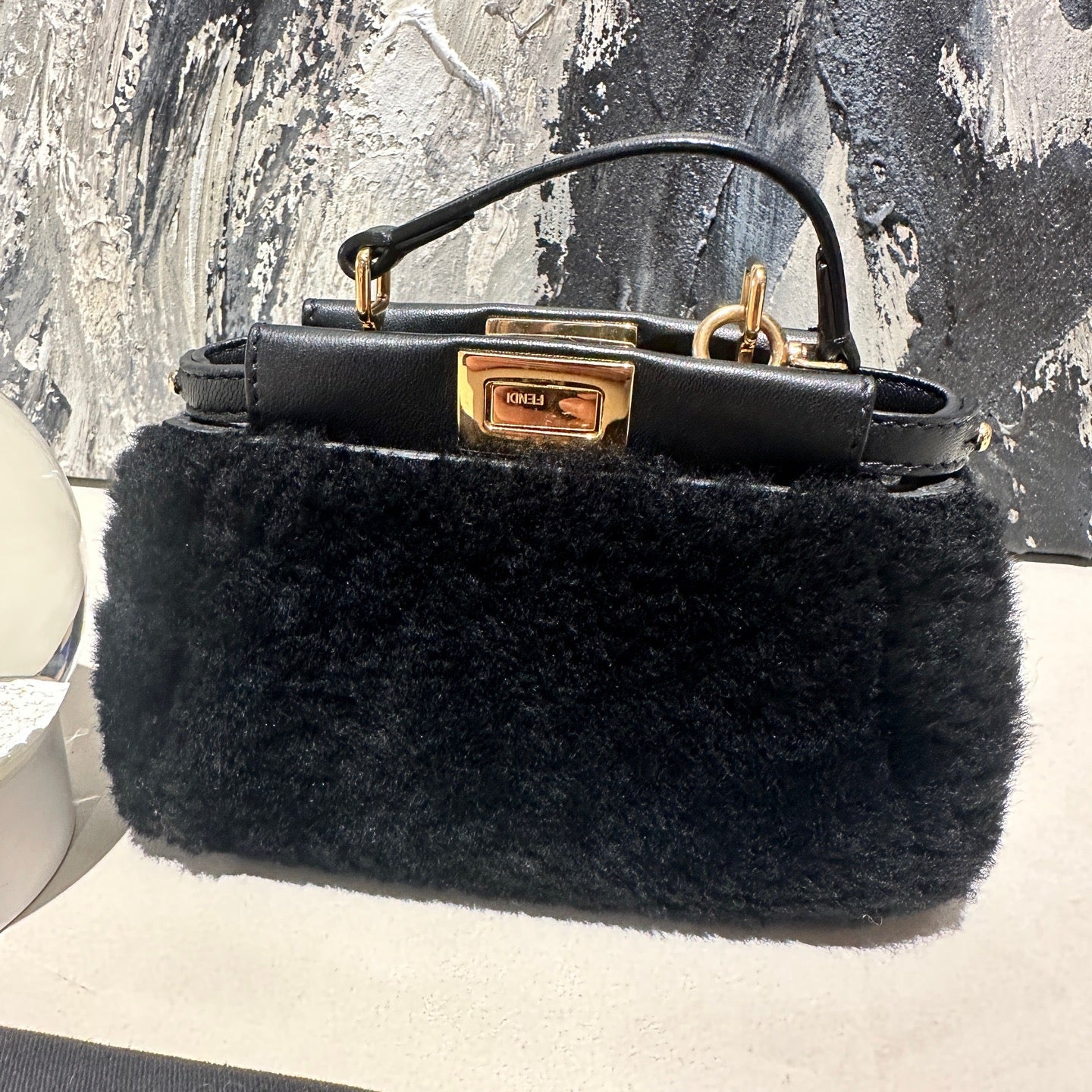 Fendi - Peekaboo - Fur - Black - (mini)