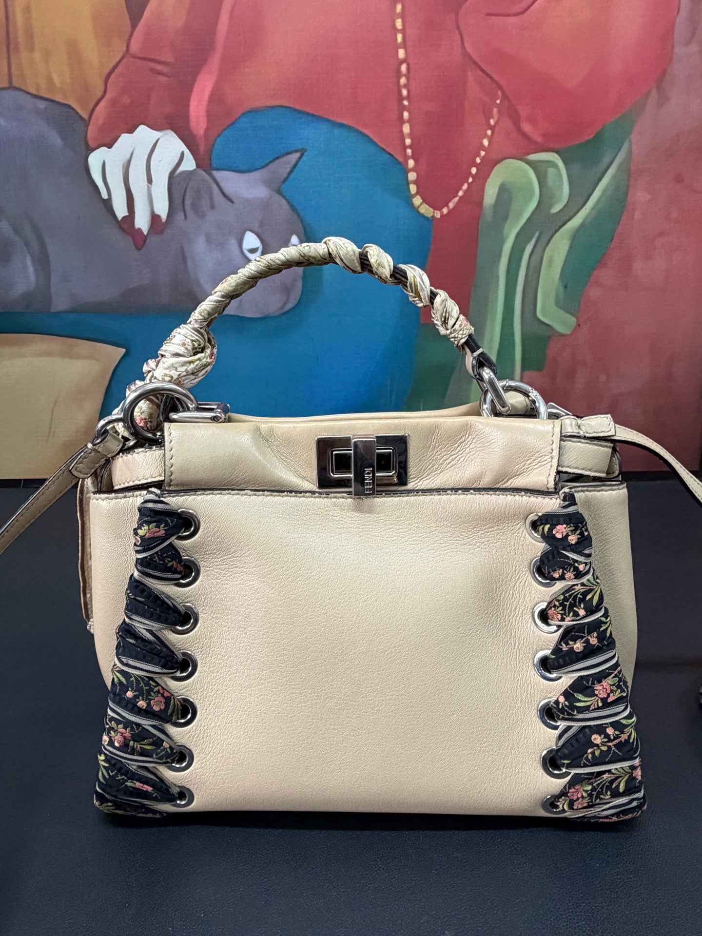 Fendi - Peekaboo - Leather - Beige - (mini)