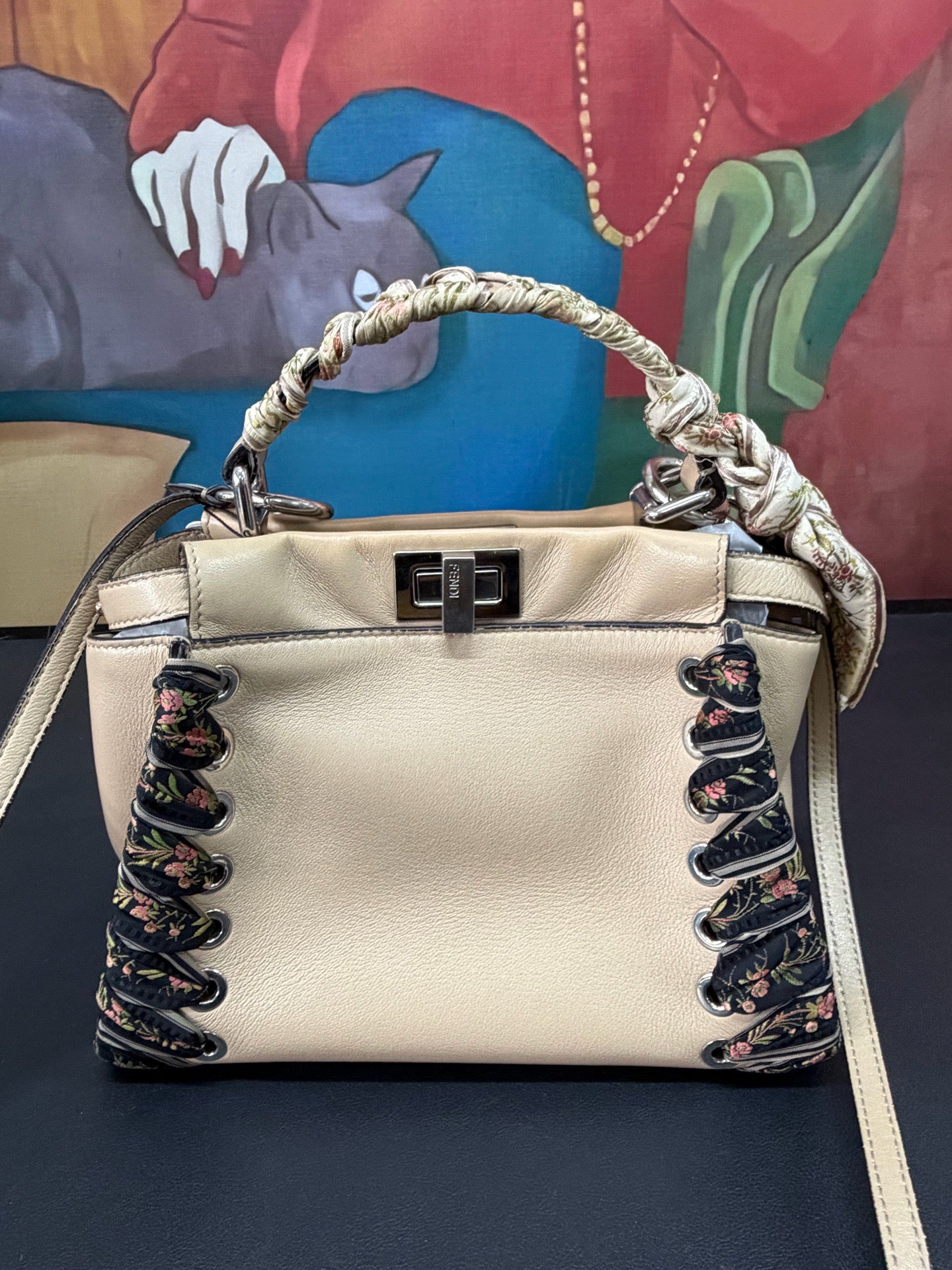 Fendi - Peekaboo - Leather - Beige - (mini)