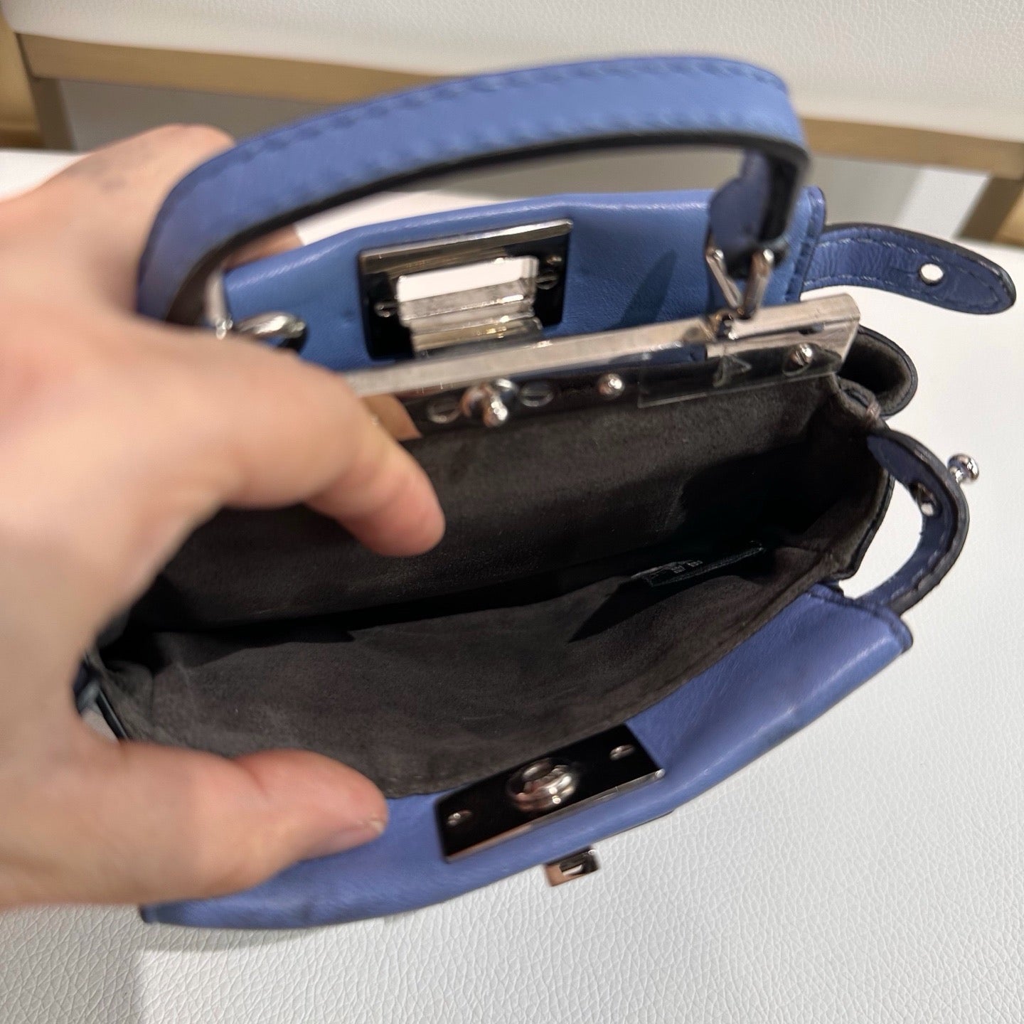 Fendi - Peekaboo - Leather - Blue - (mini)