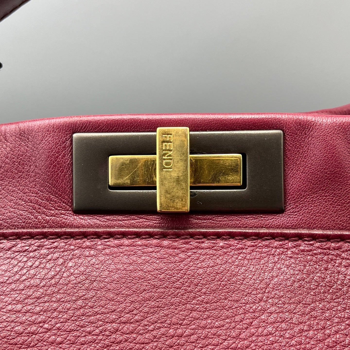 Fendi - Peekaboo - Leather - Burgundy - (large)