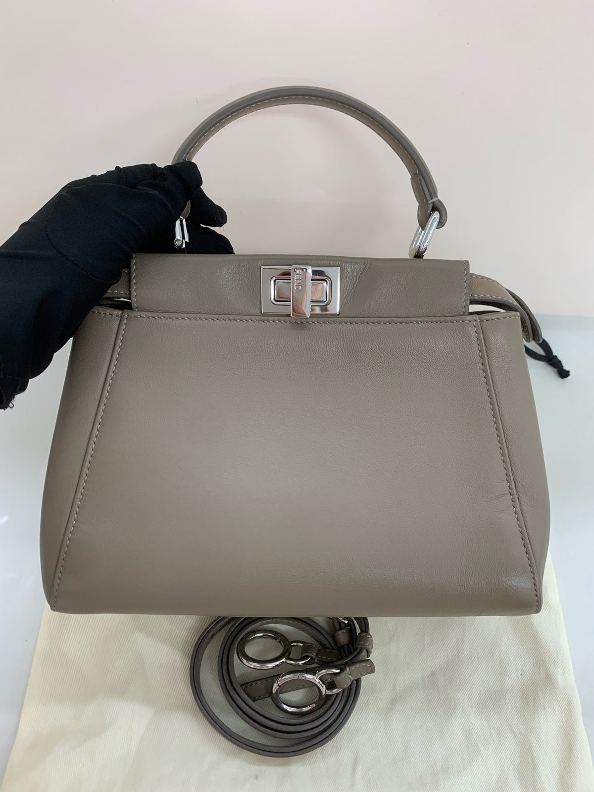Fendi - Peekaboo - Leather - Grey