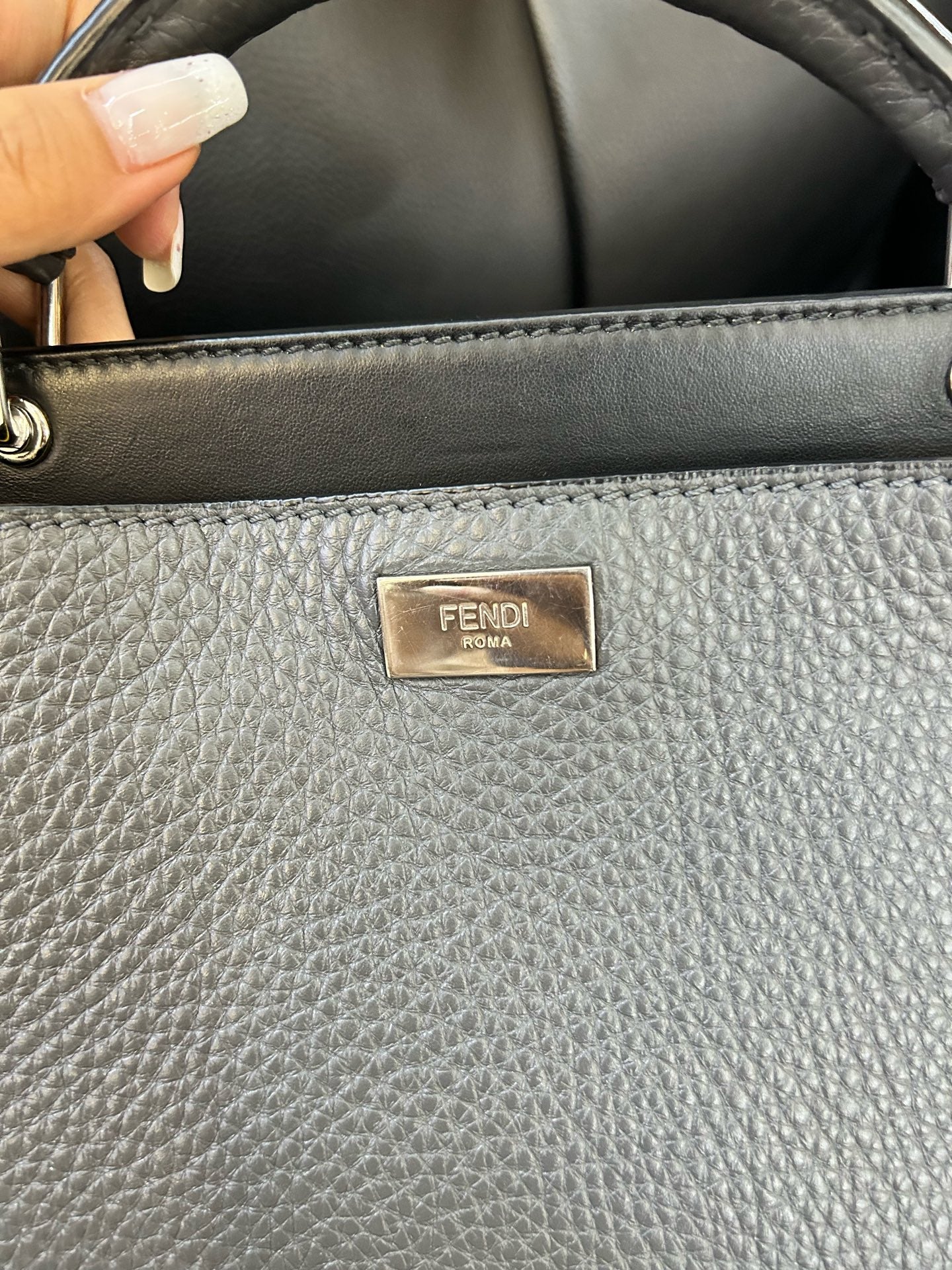Fendi - Peekaboo - Leather - Grey - (large)