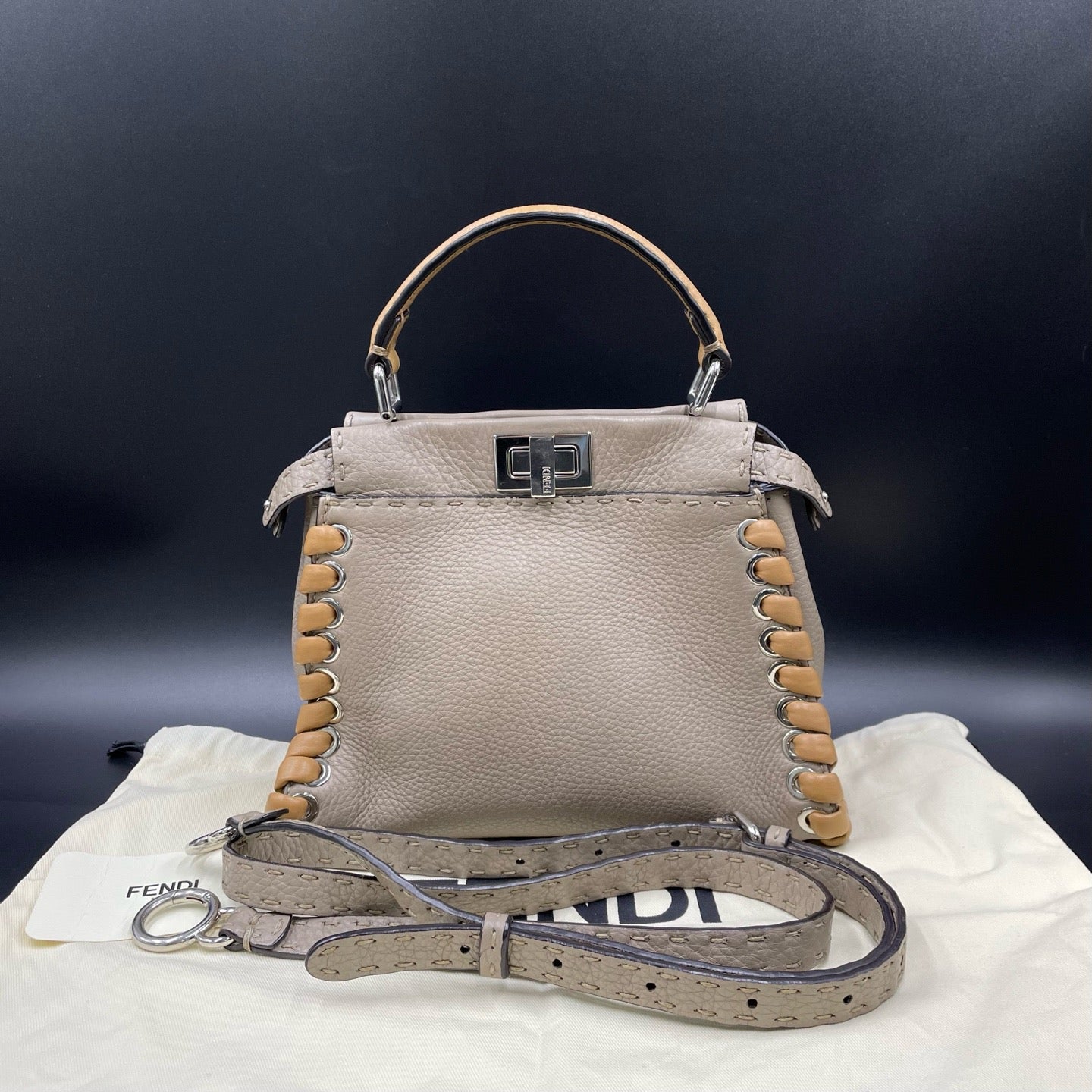 Fendi - Peekaboo - Leather - Grey - (mini)