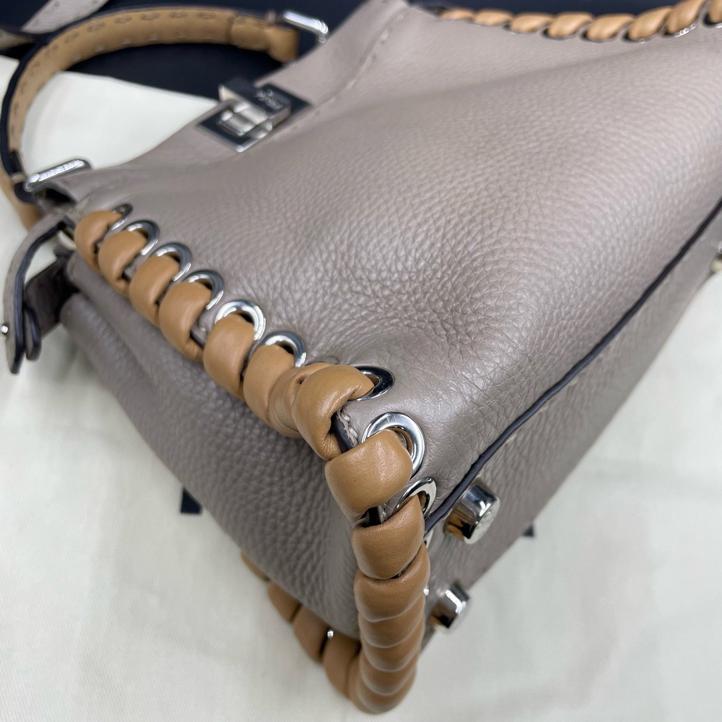 Fendi - Peekaboo - Leather - Grey - (mini)