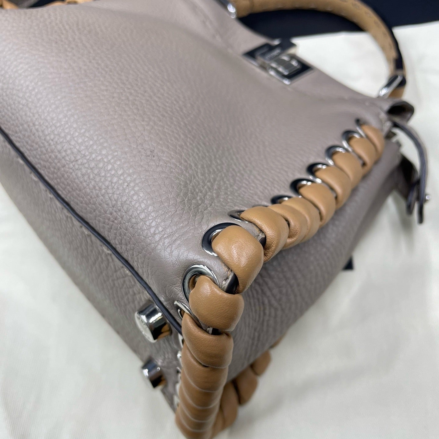 Fendi - Peekaboo - Leather - Grey - (mini)