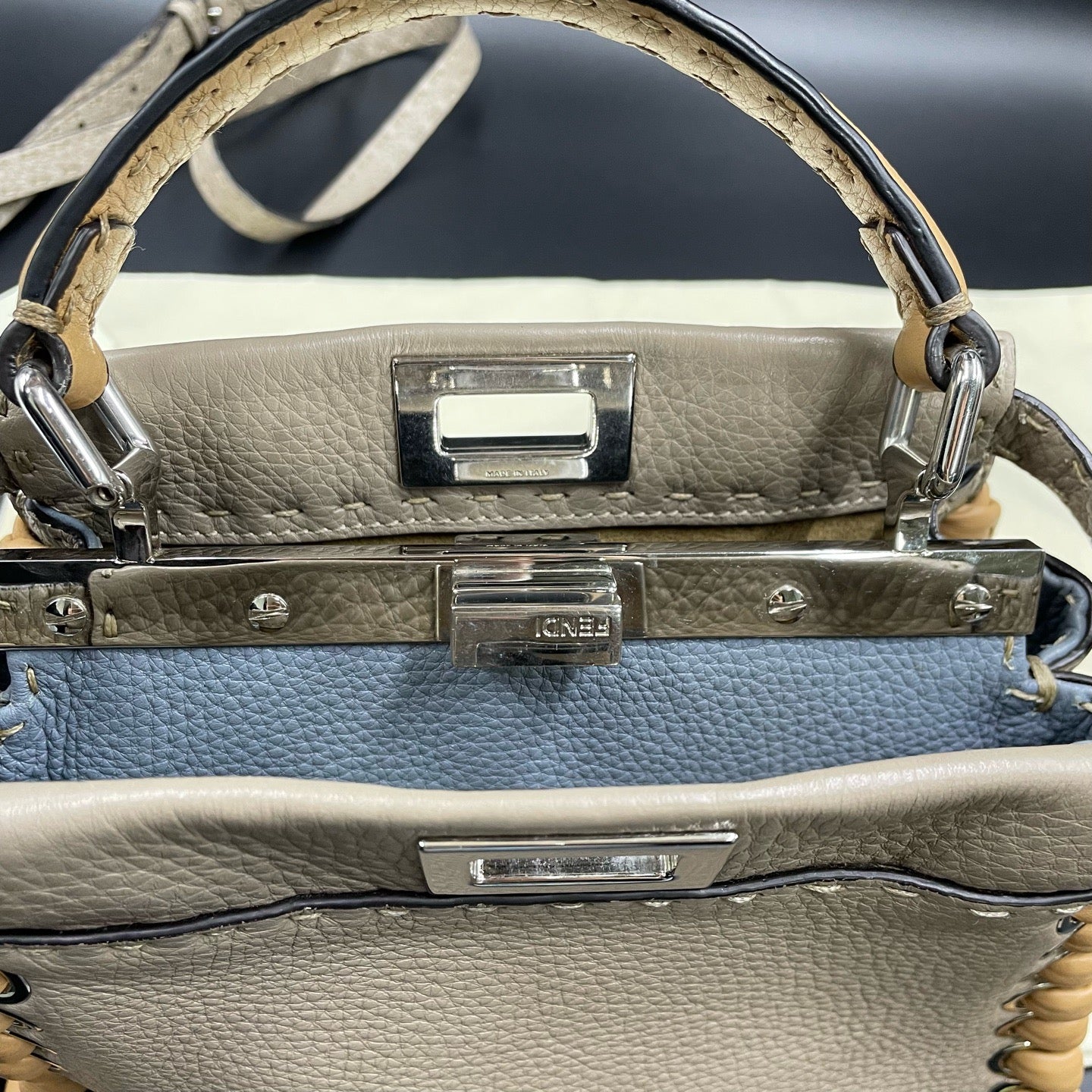 Fendi - Peekaboo - Leather - Grey - (mini)