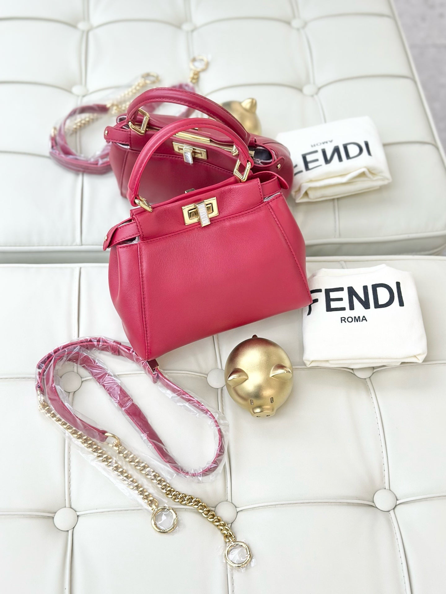 Fendi - Peekaboo - Leather - Red - (mini)