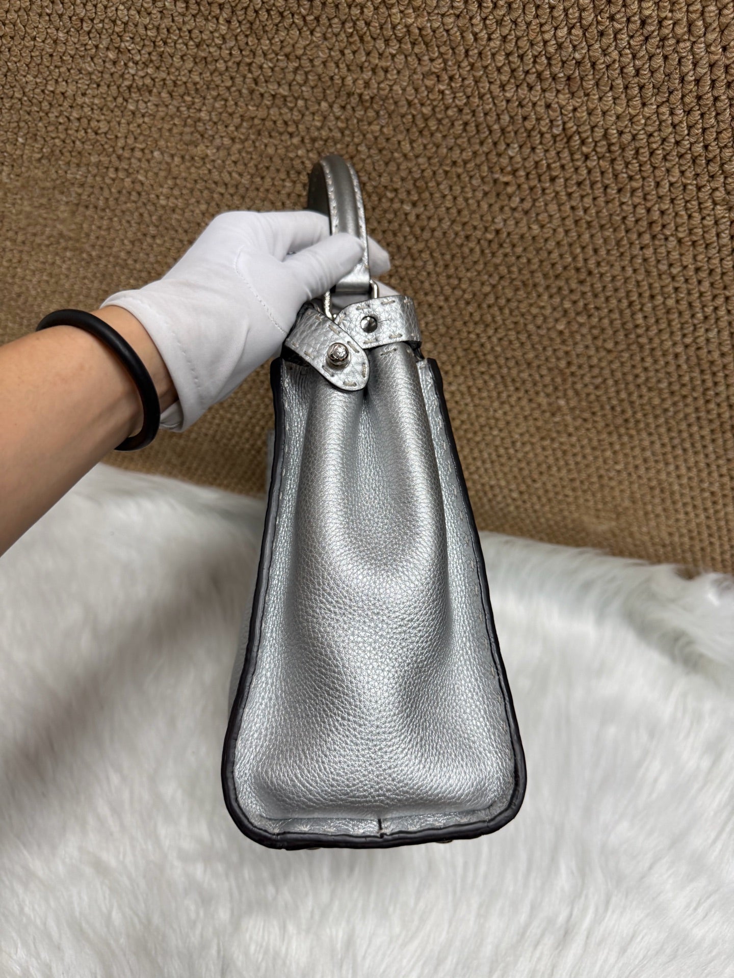Fendi - Peekaboo - Leather - Silver - (small)