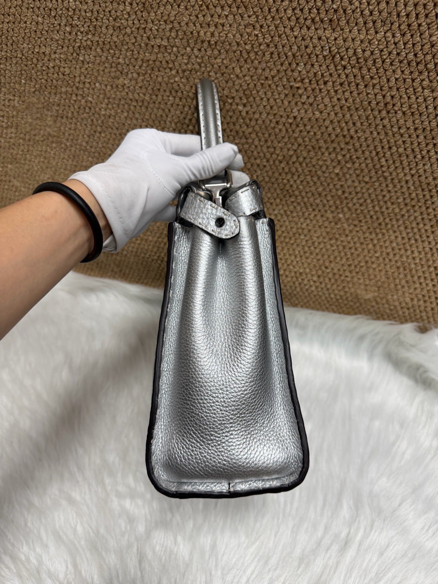 Fendi - Peekaboo - Leather - Silver - (small)