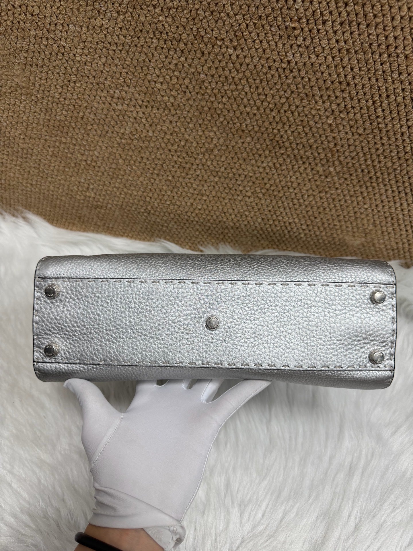 Fendi - Peekaboo - Leather - Silver - (small)