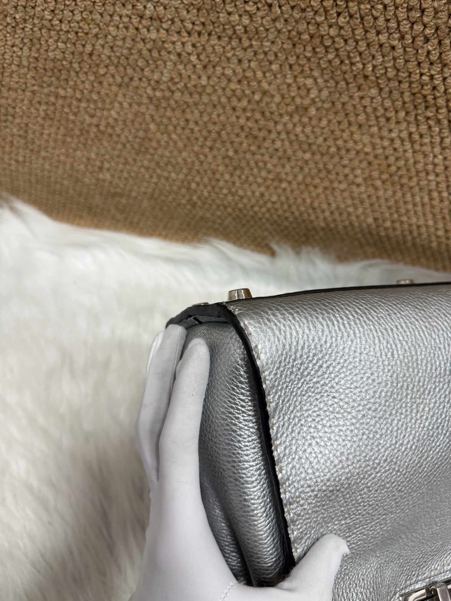 Fendi - Peekaboo - Leather - Silver - (small)