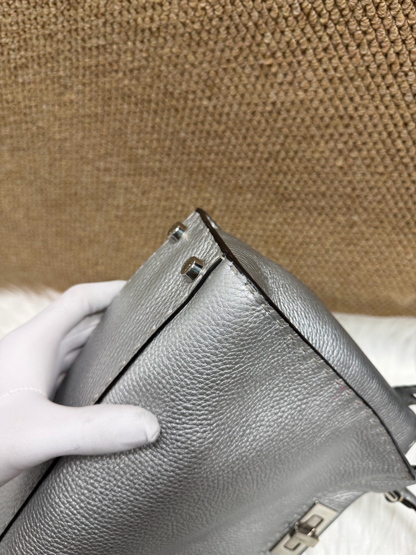Fendi - Peekaboo - Leather - Silver - (small)