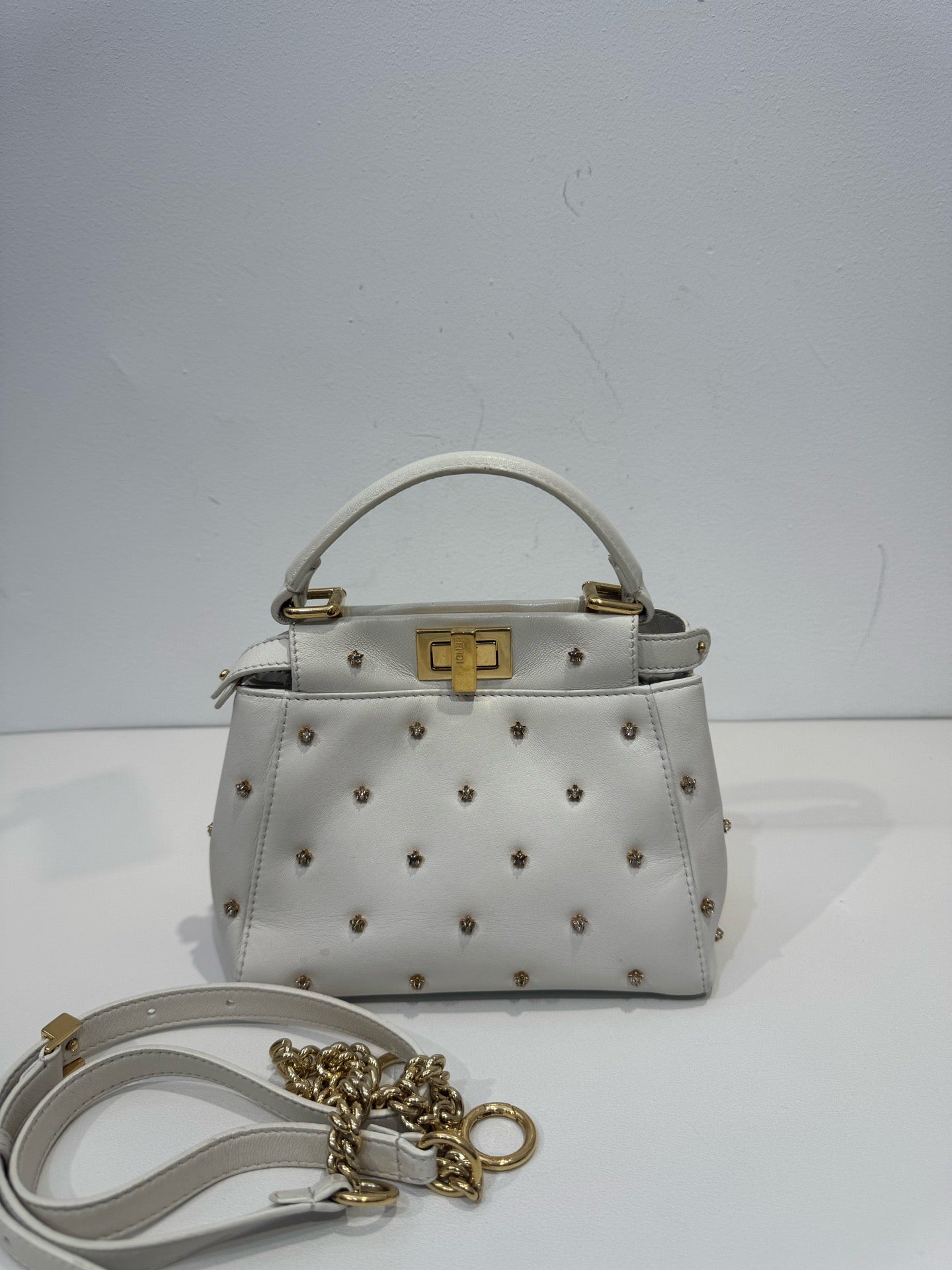 Fendi - Peekaboo - Leather - White - (mini)