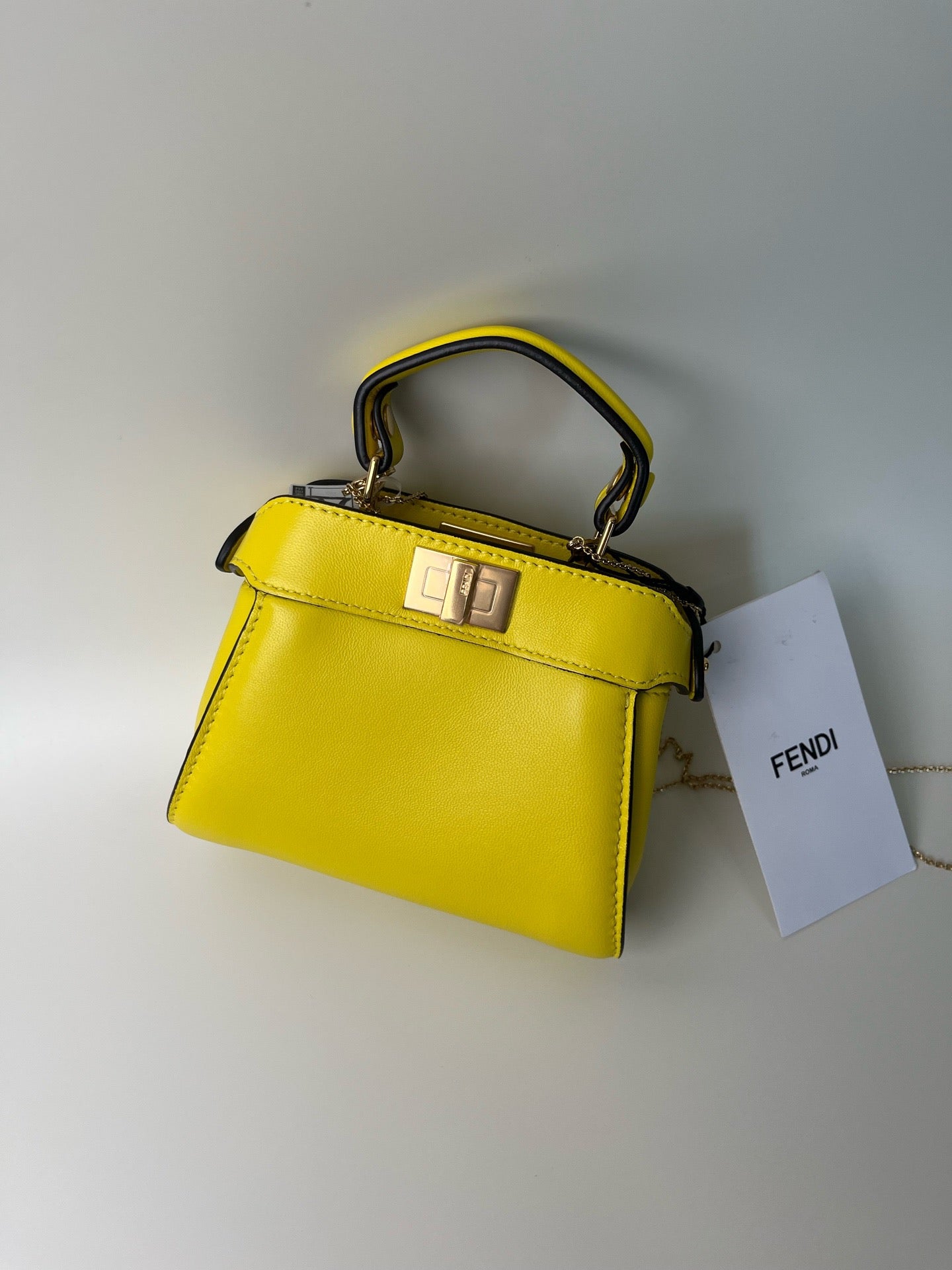 Fendi - Peekaboo - Leather - Yellow - (mini)