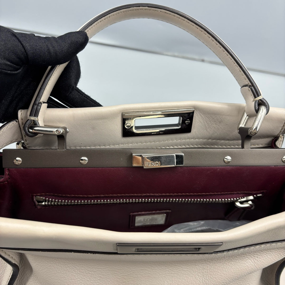 Fendi - Peekaboo Medium - Leather - Grey - (Medium)