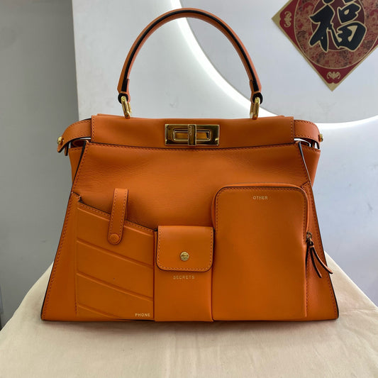 Fendi - Peekaboo Medium - Leather - Orange - (medium)