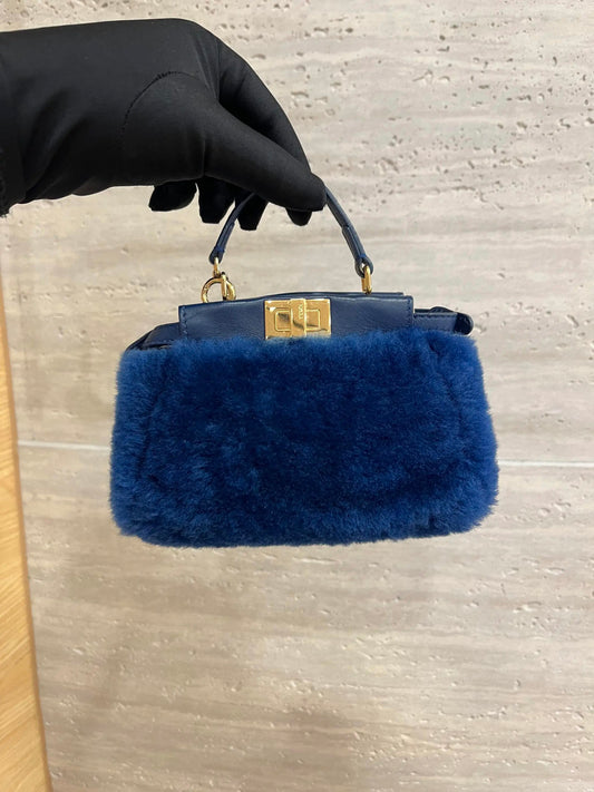 Fendi - Peekaboo Micro - Fur - Shearling - Blue - (mini)