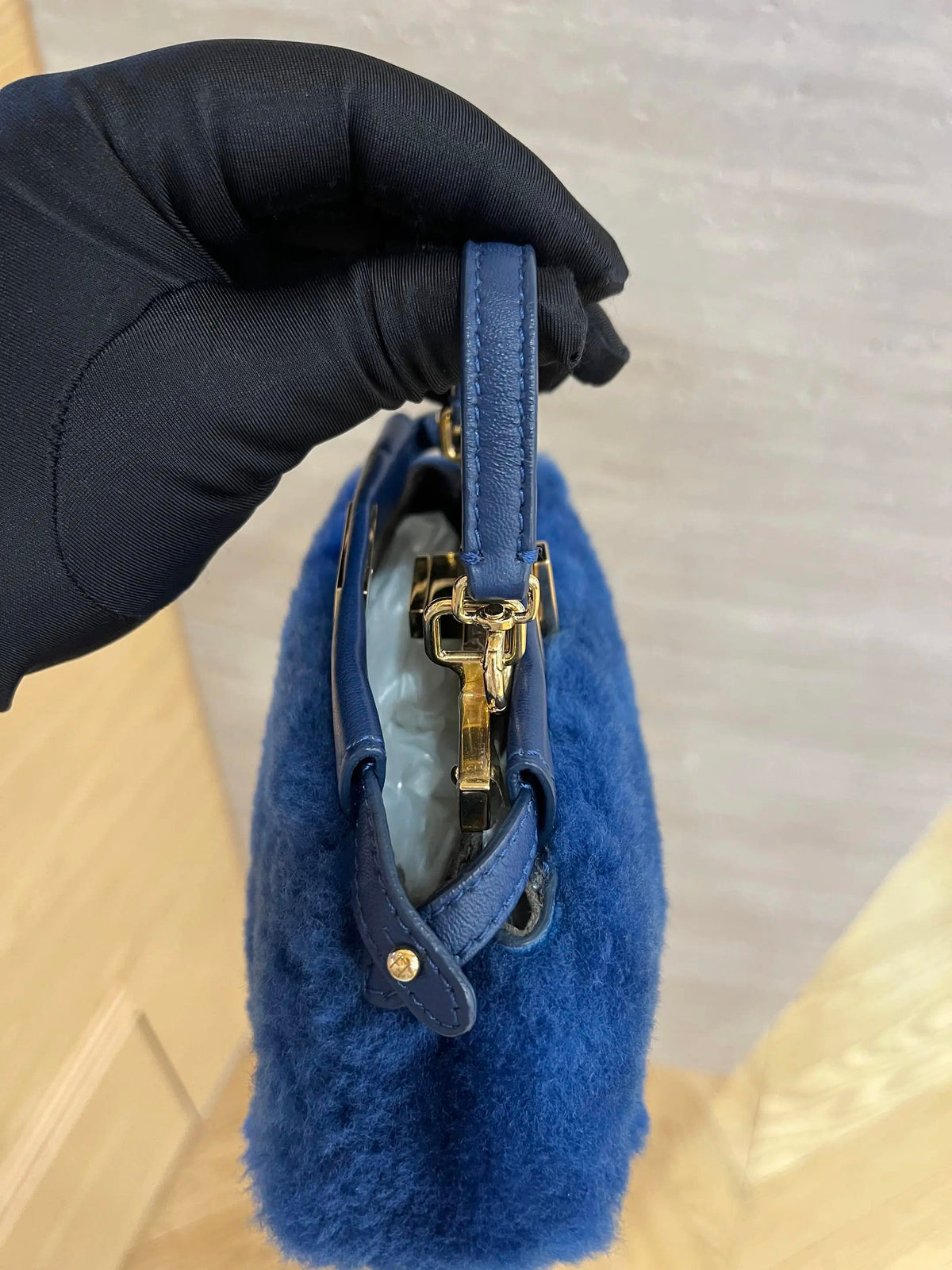 Fendi - Peekaboo Micro - Fur - Shearling - Blue - (mini)