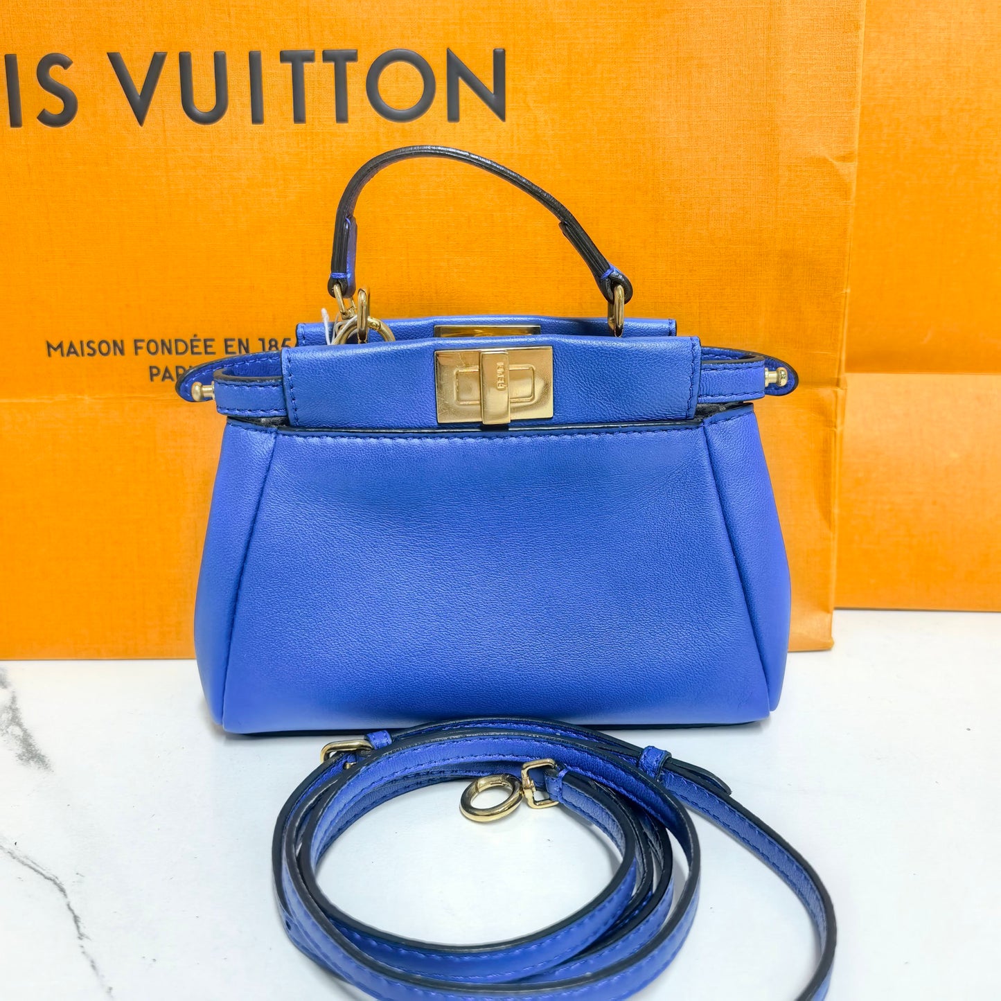 Fendi - Peekaboo Micro - Leather - Blue - (micro)