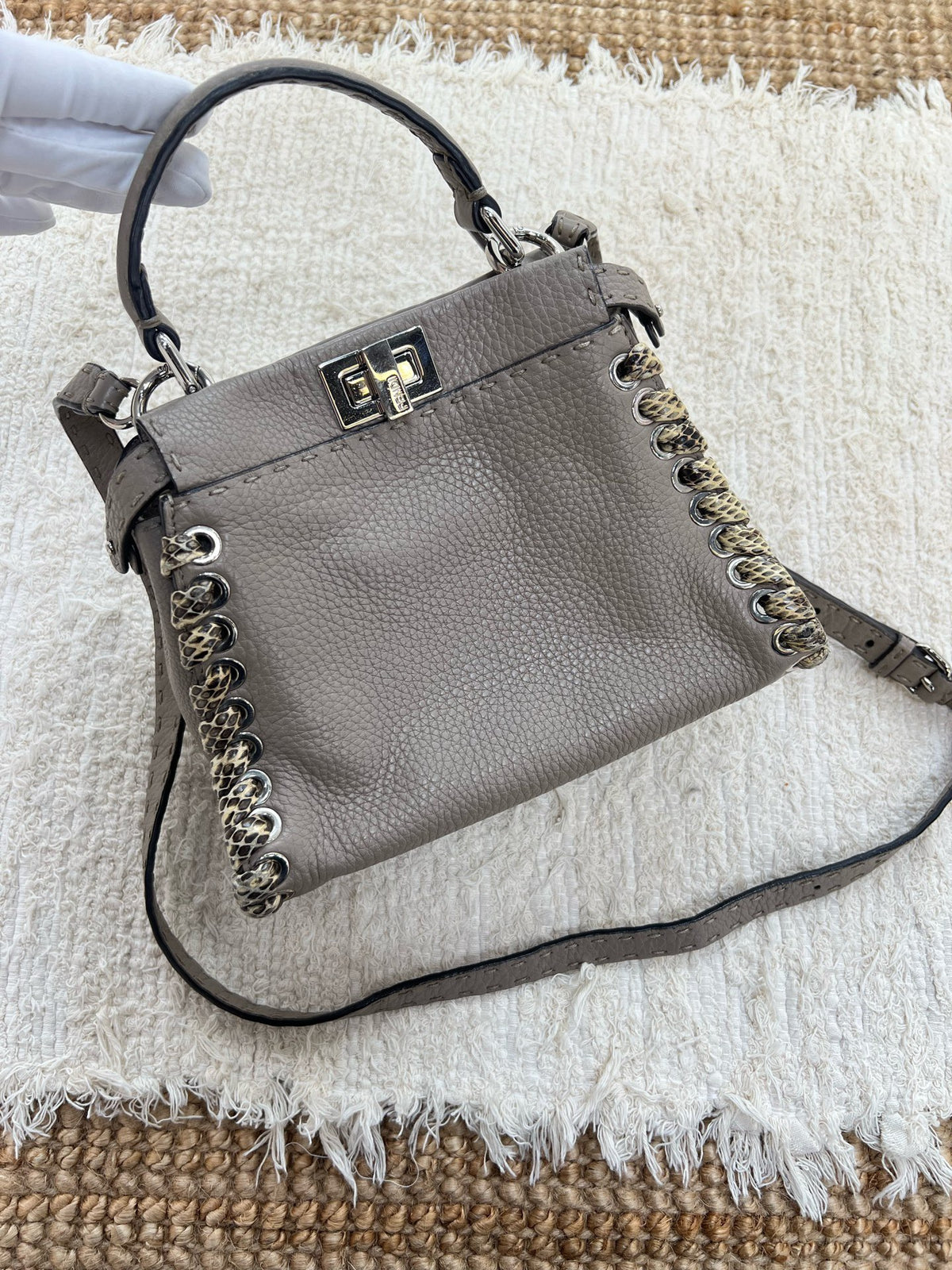 Fendi - Peekaboo Mini - Leather - Grey - (mini)