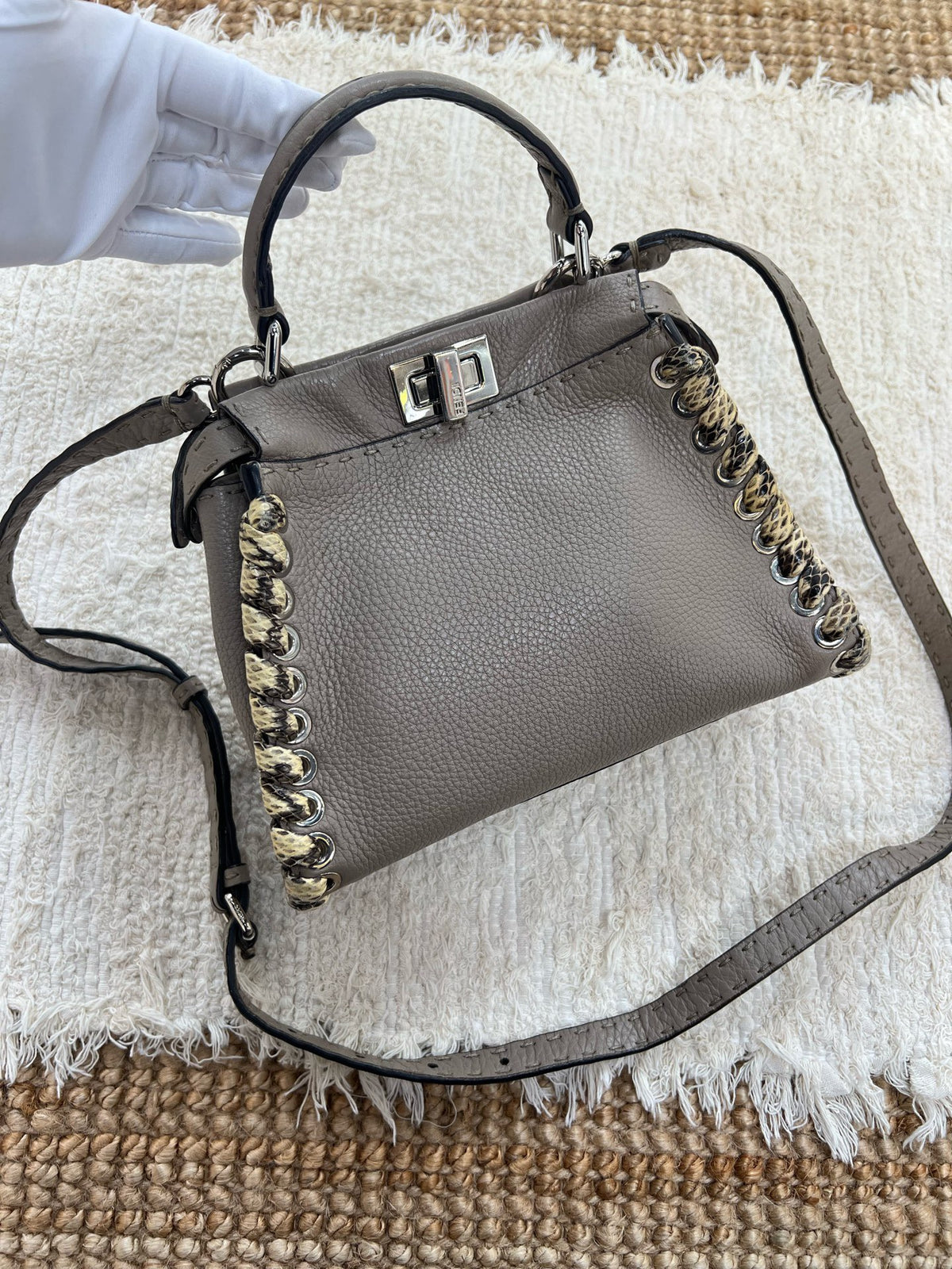 Fendi - Peekaboo Mini - Leather - Grey - (mini)