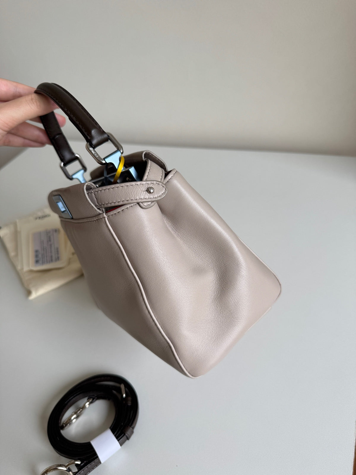 Fendi - Peekaboo Mini - Leather - Grey - (mini)