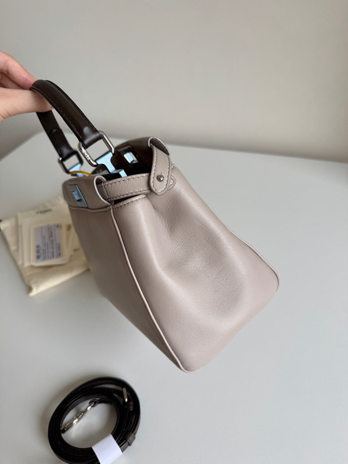 Fendi - Peekaboo Mini - Leather - Grey - (mini)