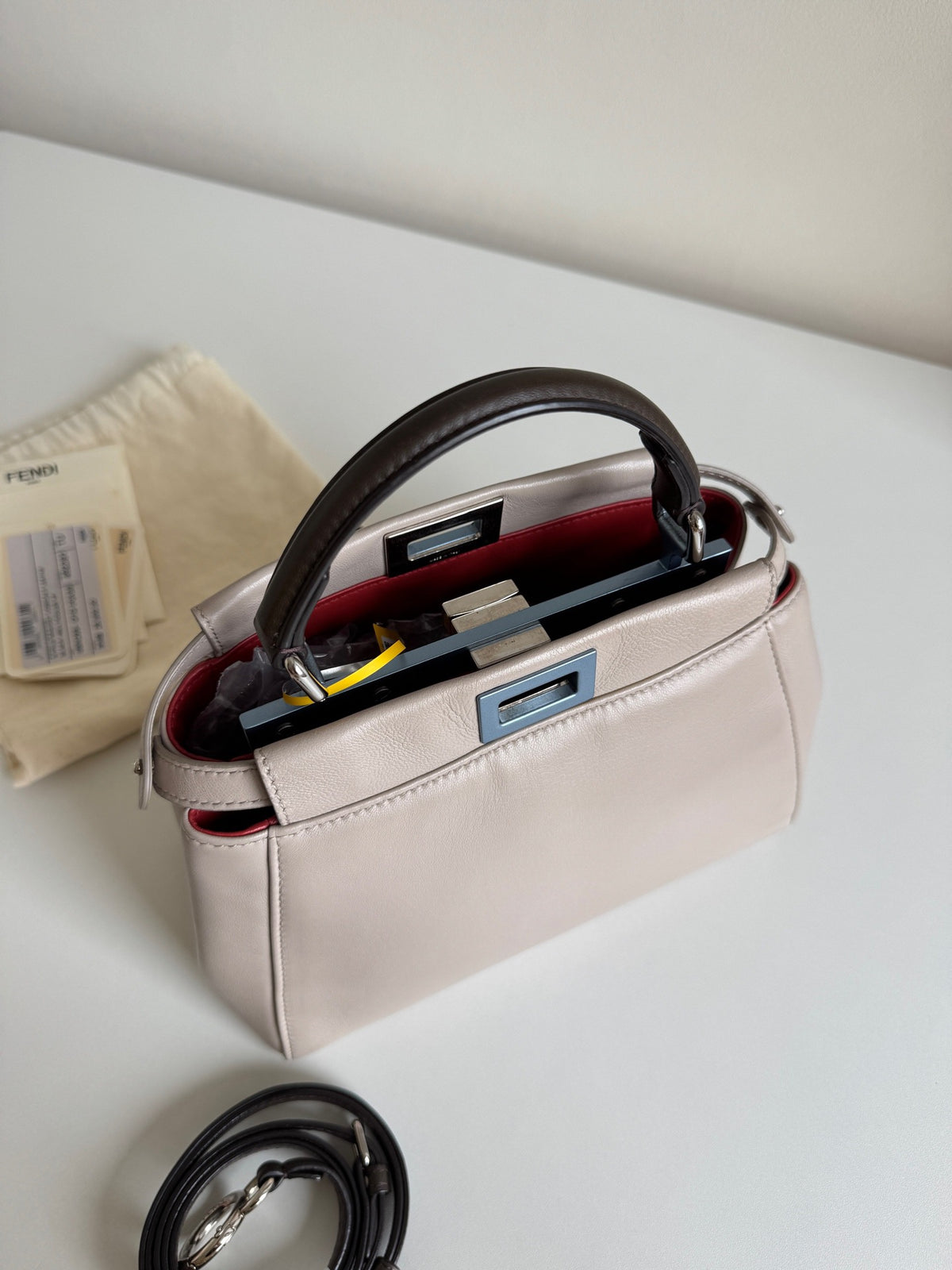 Fendi - Peekaboo Mini - Leather - Grey - (mini)