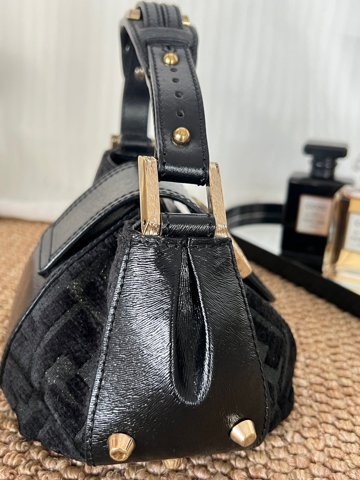 Fendi - Peekaboo Mini - Velvet - Black - (mini)