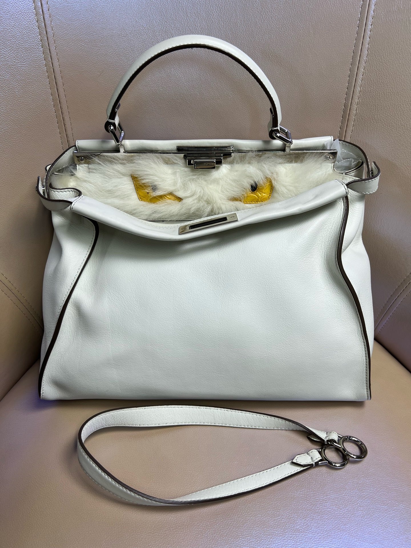 Fendi - Peekaboo Monster - Leather - White - (large)