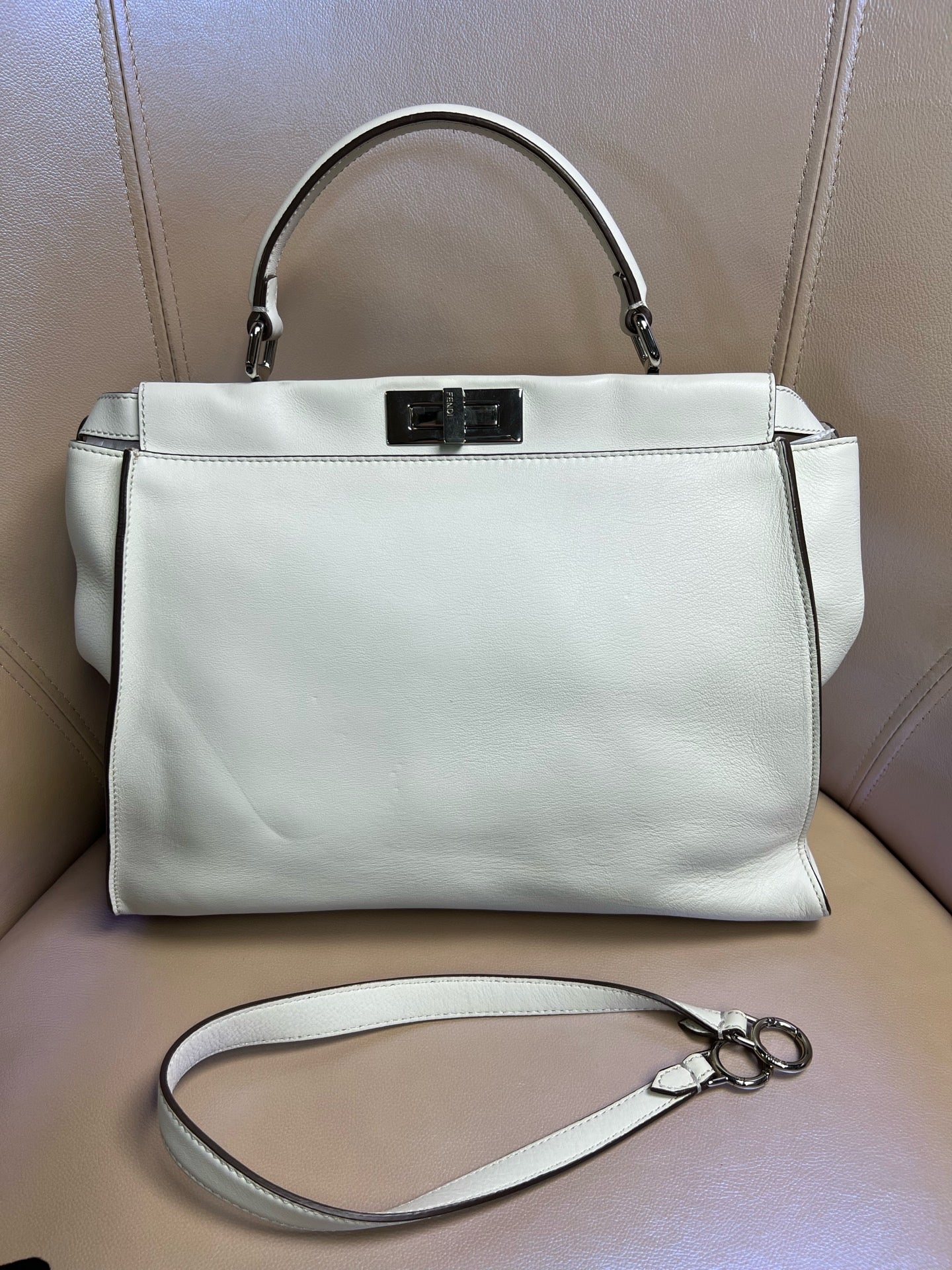Fendi - Peekaboo Monster - Leather - White - (large)