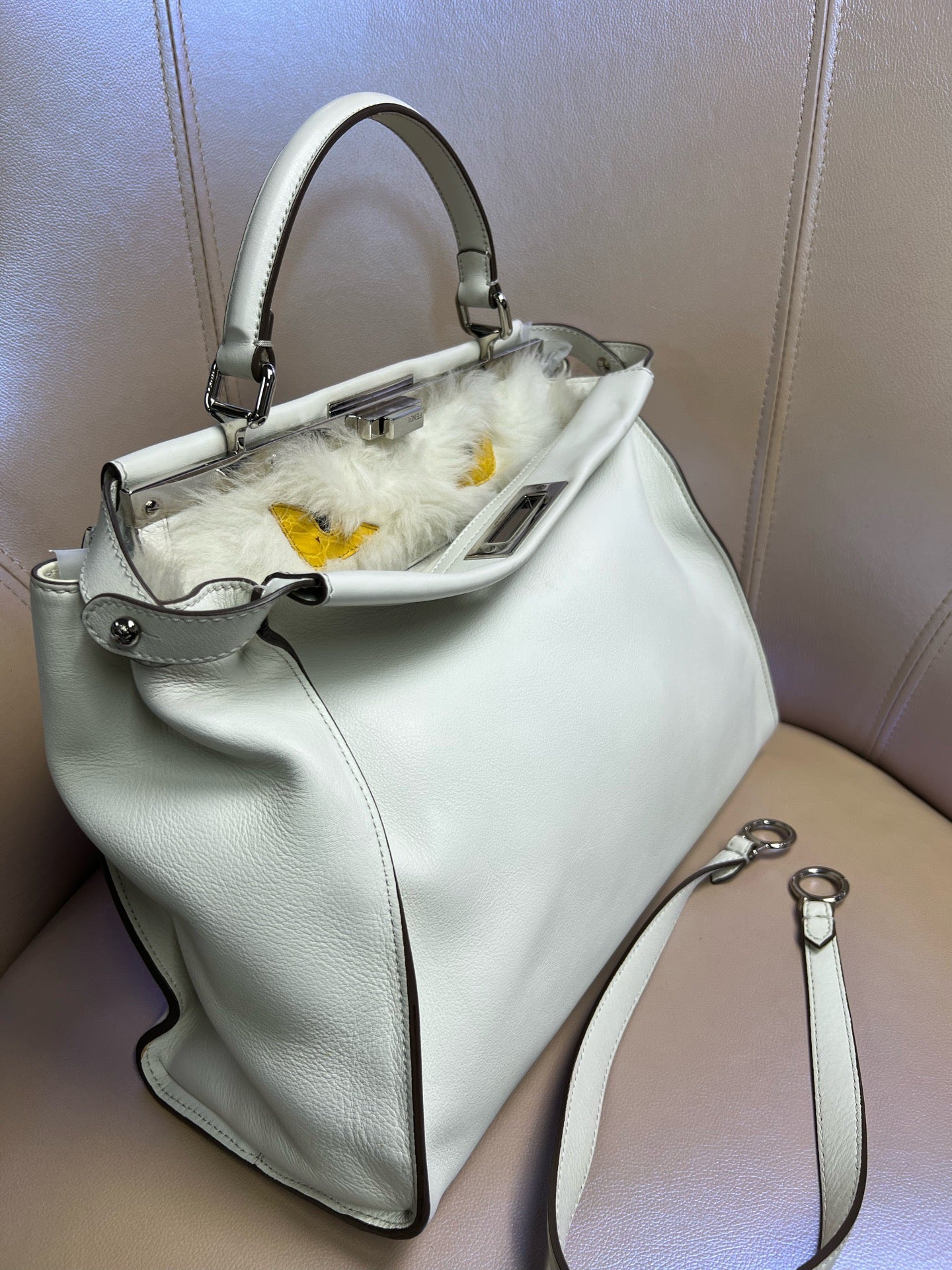 Fendi - Peekaboo Monster - Leather - White - (large)