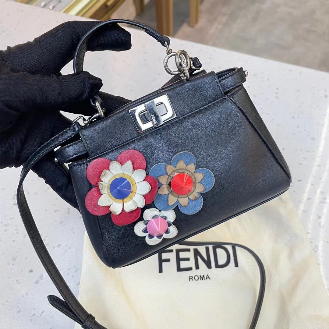 Fendi - Peekaboo Nano - Leather - Black - (mini)