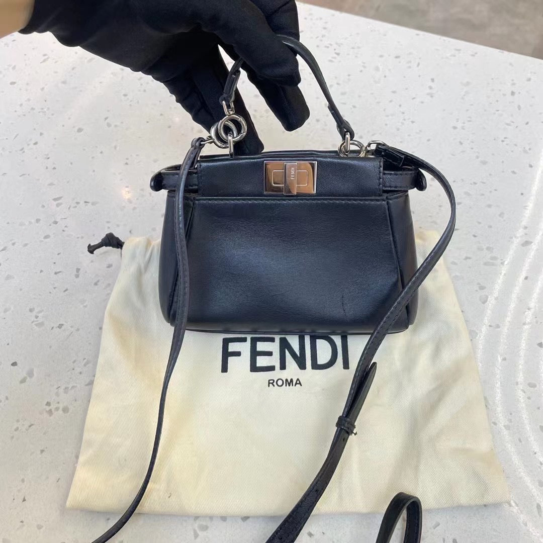 Fendi - Peekaboo Nano - Leather - Black - (mini)