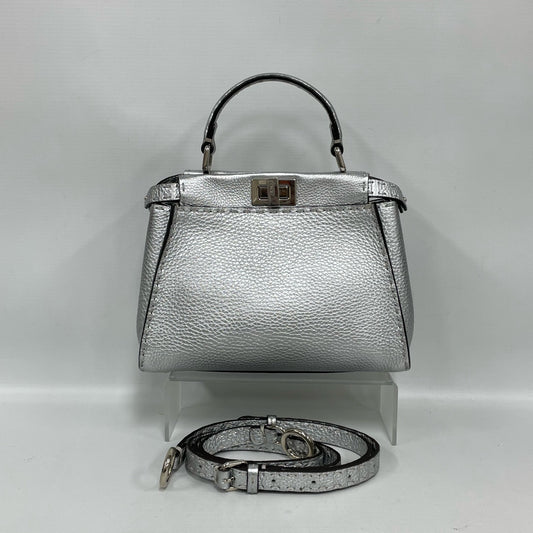 Fendi - Peekaboo - Pebbled calfskin leather - Silver - (small)