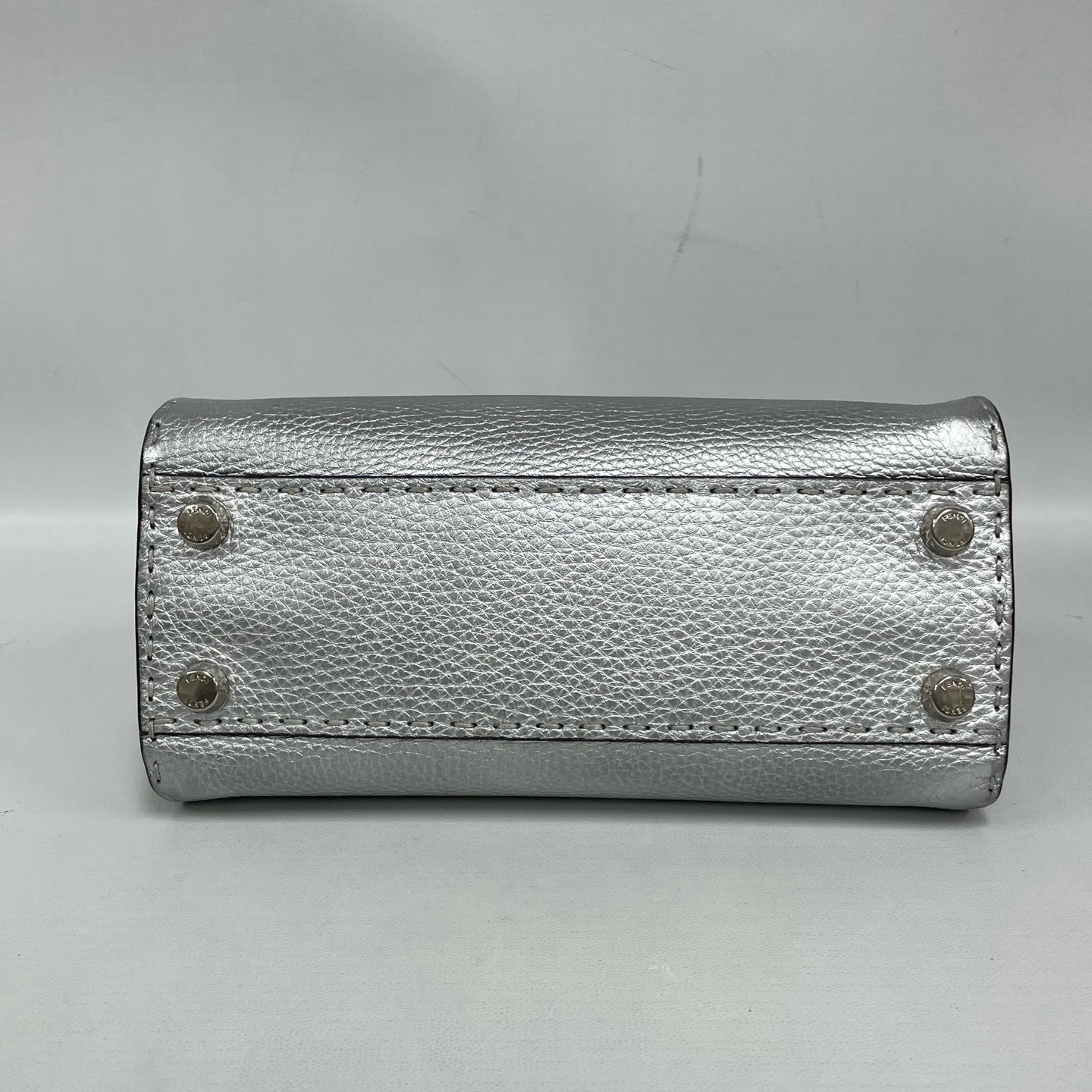 Fendi - Peekaboo - Pebbled calfskin leather - Silver - (small)