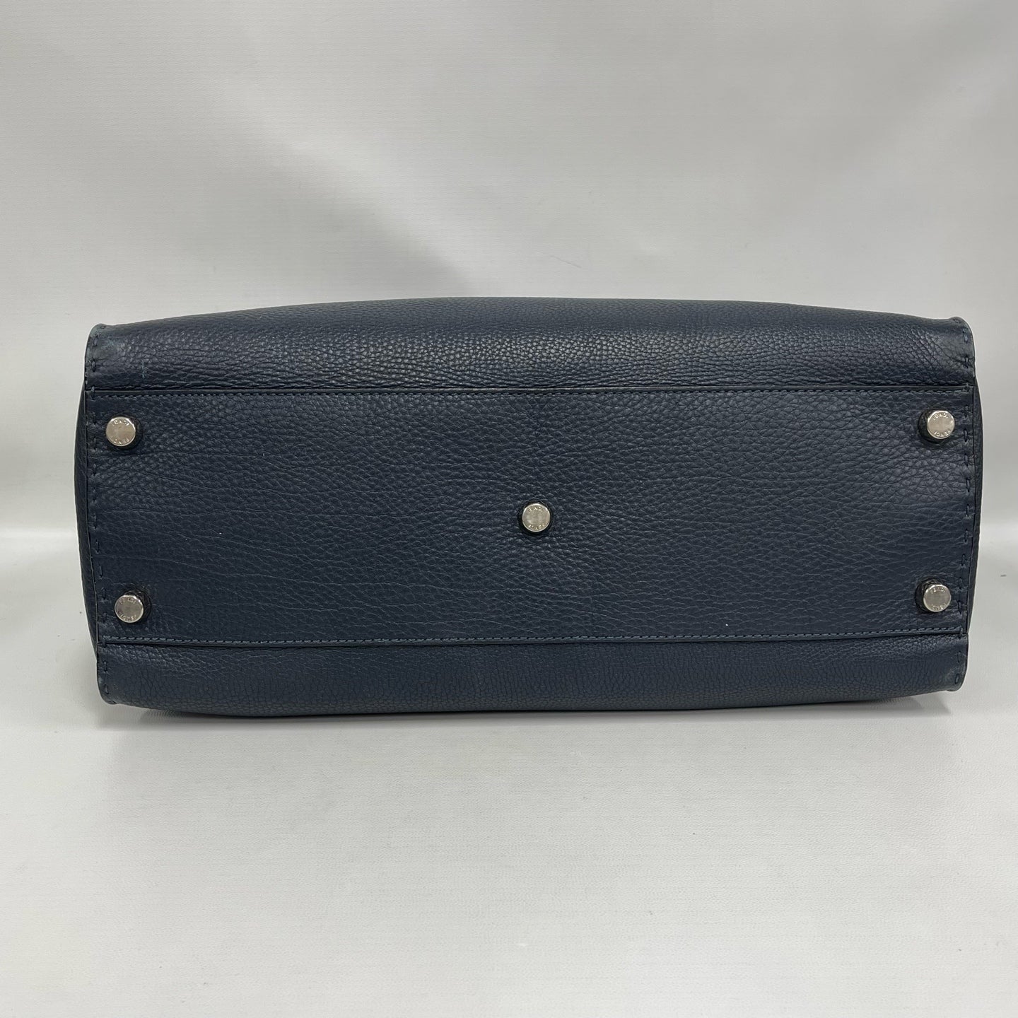 Fendi - Peekaboo - Pebbled leather with exotic python skin strap - Midnight Blue with Black trim and natural snakeskin tones on strap - (Large)
