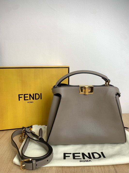 Fendi - Peekaboo Small - Leather - Grey - (small)