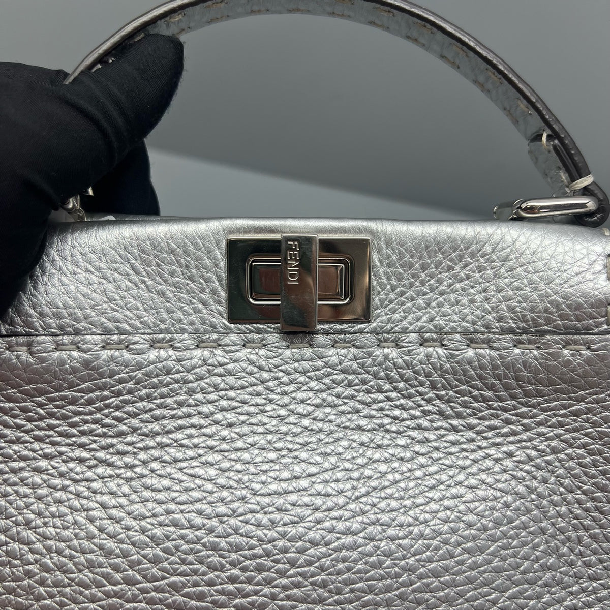 Fendi - Peekaboo Small - Leather - Silver - (small)