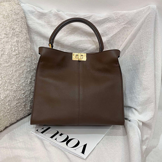 Fendi - Peekaboo X-Lite Medium - Leather - Brown - (medium)