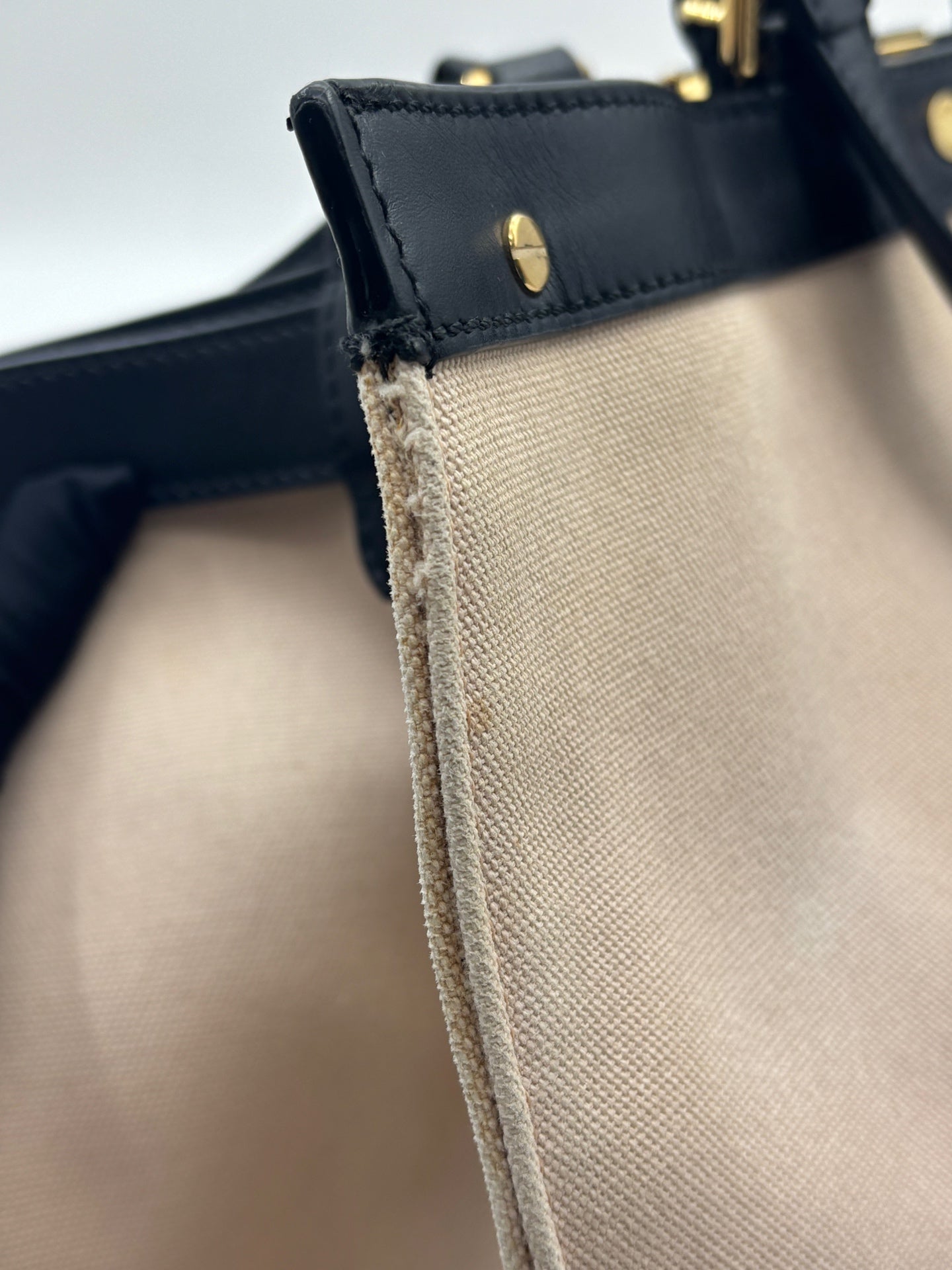 Fendi - Peekaboo X-Tote - Canvas with Leather trim - Beige and Pink with Black accents - (Medium)