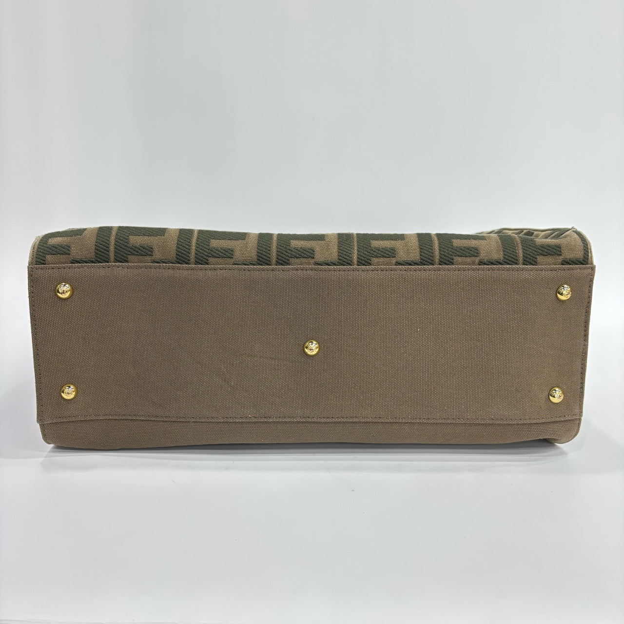 Fendi - Peekaboo X-Tote - FF Monogram canvas with tan leather trim - Khaki, Dark Green and Tan - (Large)